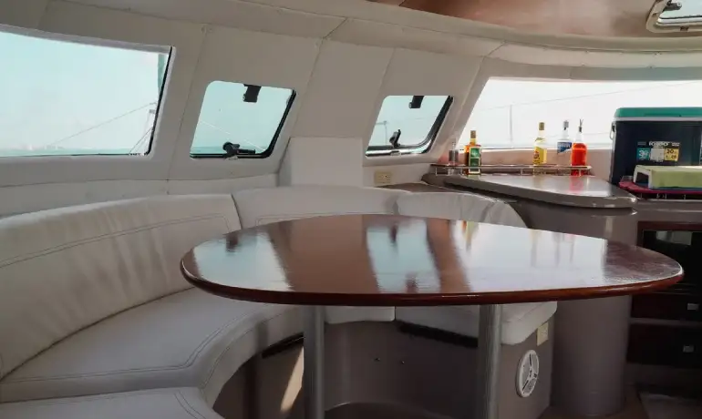 inside view of catamaran aleta