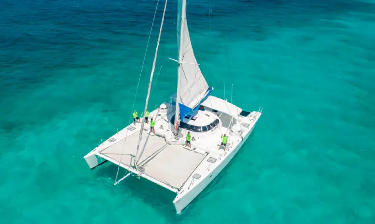 top view of catamaran induna