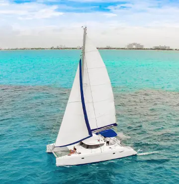Catamaran over blue sea